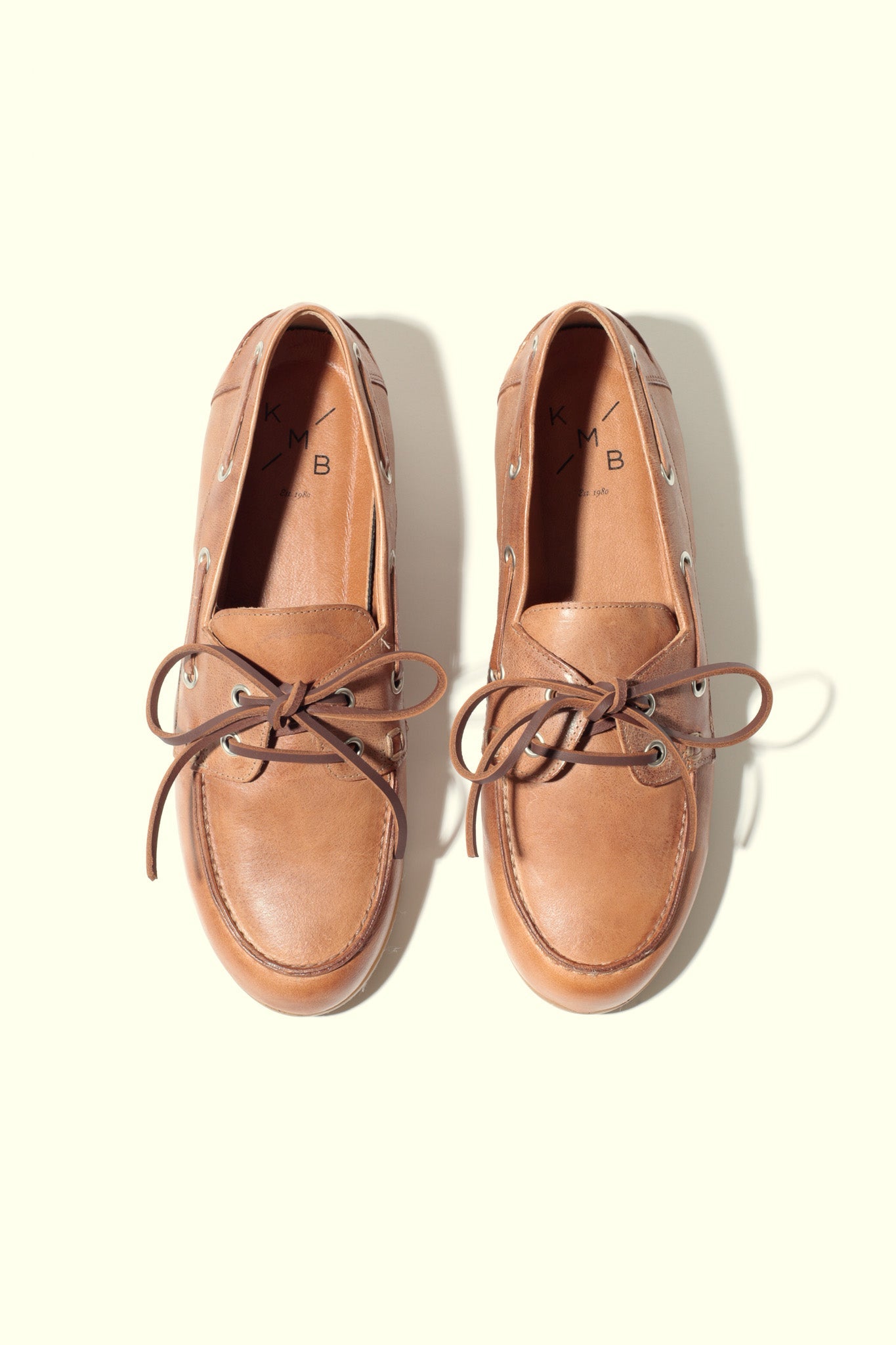 KAI LIGHT BROWN – Leather Boat Shoes KMB shoes