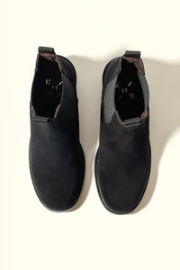 INMA BLACK – Ankle Boots with Elastic Inserts and Block Heel KMB shoes