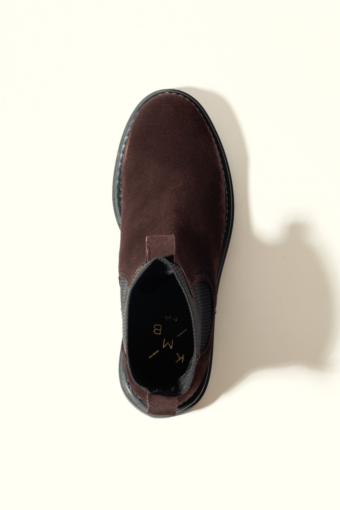 KELLY CHOCOLATE – Suede Ankle Boots with Elastic Panels KMB shoes