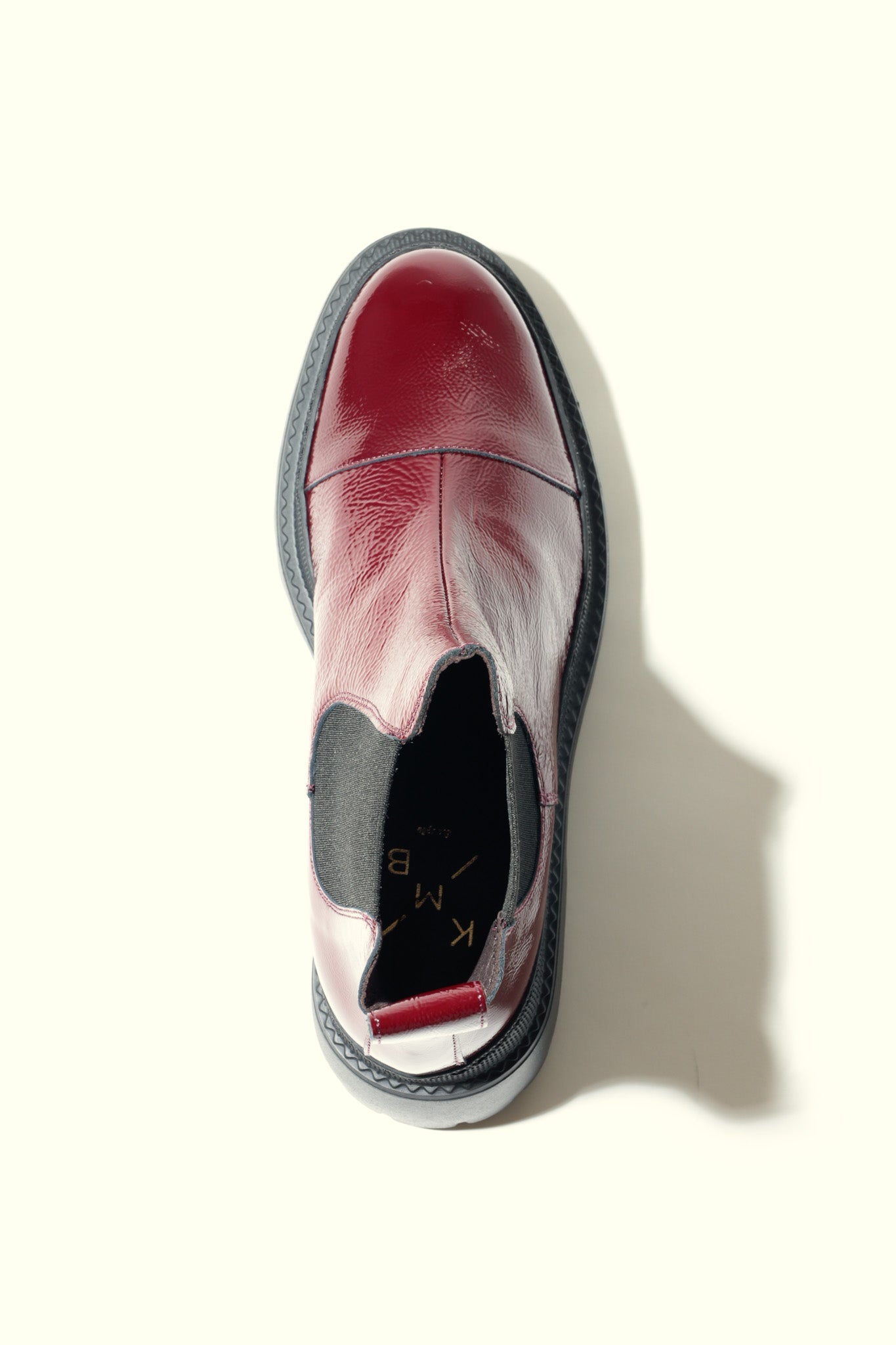 MACU BURGUNDY – Patent Leather Ankle Boots with Extra Light Sole KMB shoes