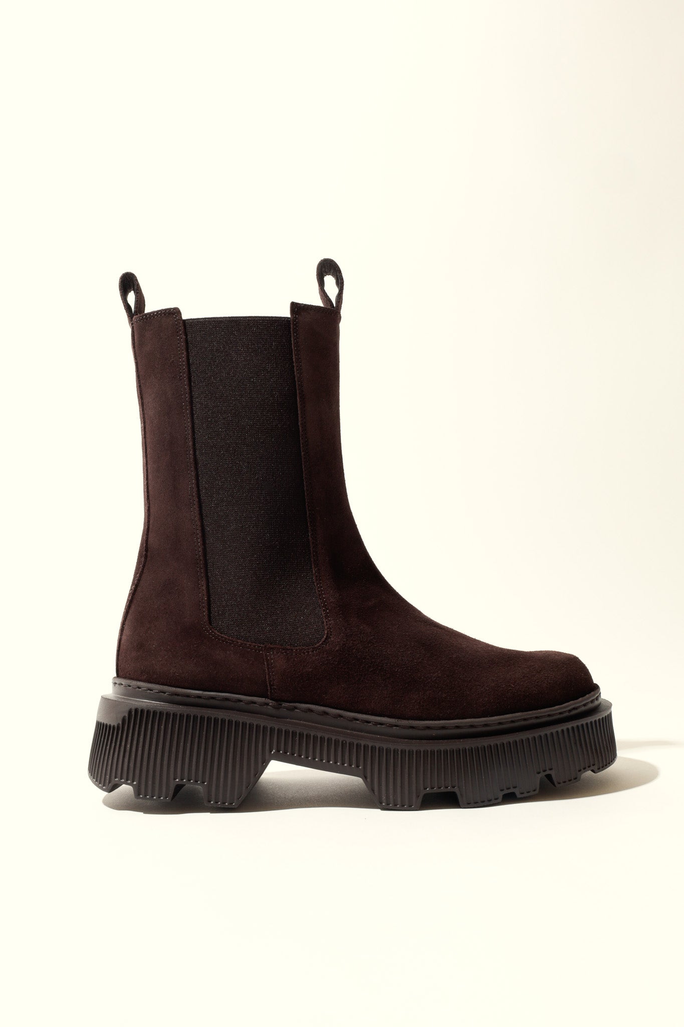 REBECCA CHOCOLATE – Mid-Calf Suede Boots with Chunky Sole (Copy) KMB shoes