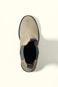 INMA NUTRIA TAUPE – Ankle Boots with Elastic Inserts and Block Heel KMB shoes