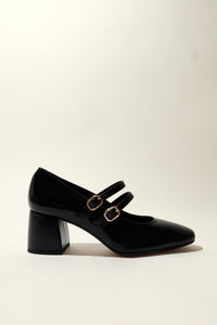 MAITE BLACK – Heeled Double Strap Mary Jane Shoes KMB shoes