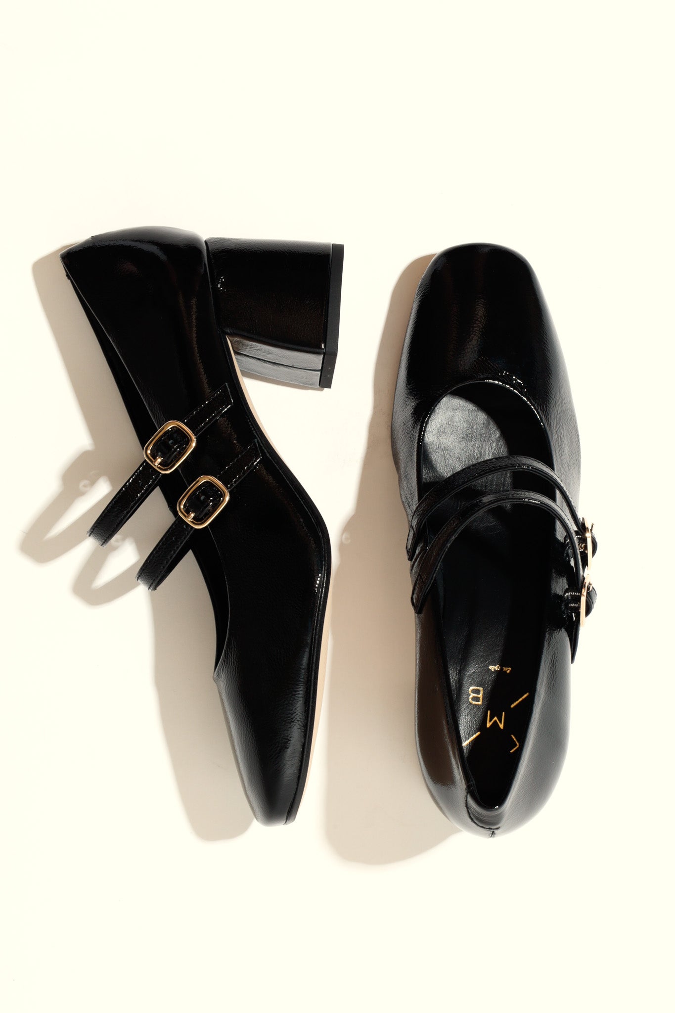 MAITE BLACK – Heeled Double Strap Mary Jane Shoes KMB shoes