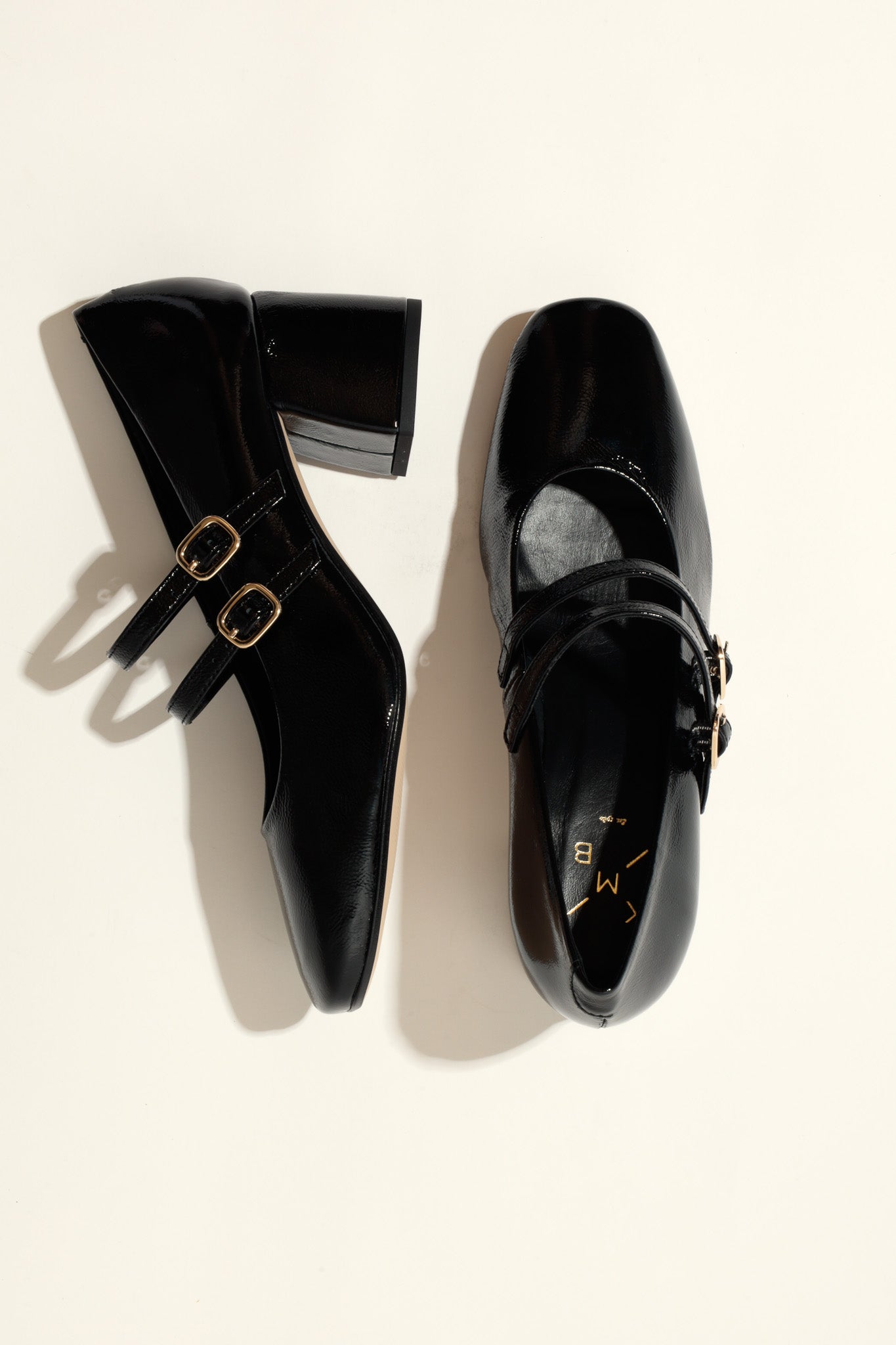 MAITE BLACK – Heeled Double Strap Mary Jane Shoes KMB shoes