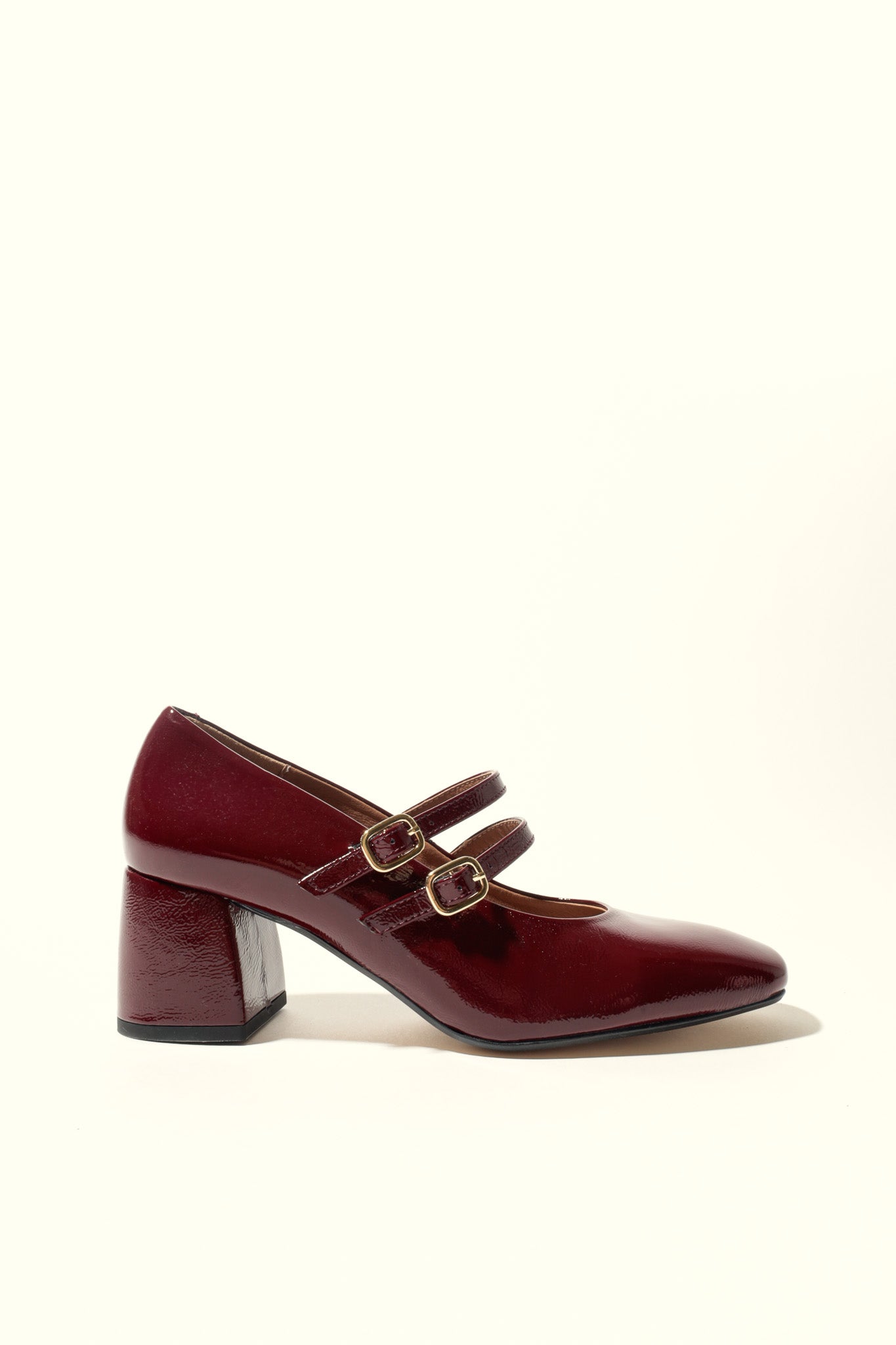 MAITE BURGUNDY – Heeled Double Strap Mary Jane Shoes KMB shoes