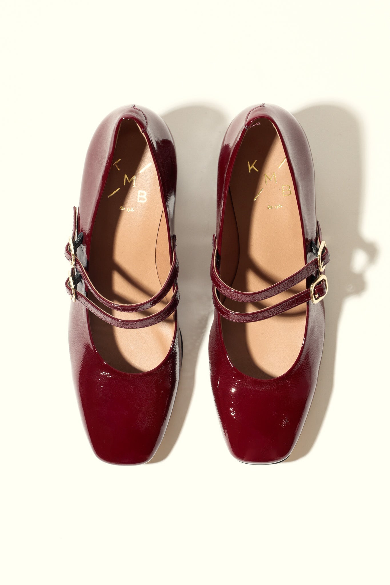 MAITE BURGUNDY – Heeled Double Strap Mary Jane Shoes KMB shoes