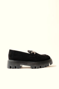 AINOHA BLACK – Suede Loafers with Horsebit and Extra-Light Sole KMB shoes