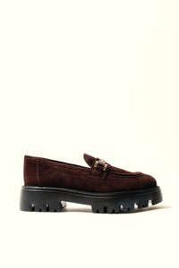 AINOHA CHOCOLATE – Suede Loafers with Horsebit and Extra-Light Sole KMB shoes