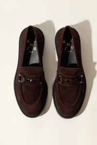 AINOHA CHOCOLATE – Suede Loafers with Horsebit and Extra-Light Sole KMB shoes