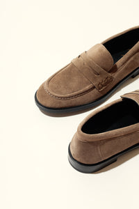 EMILIA TAUPE – Soft Leather Loafer Flats KMB shoes