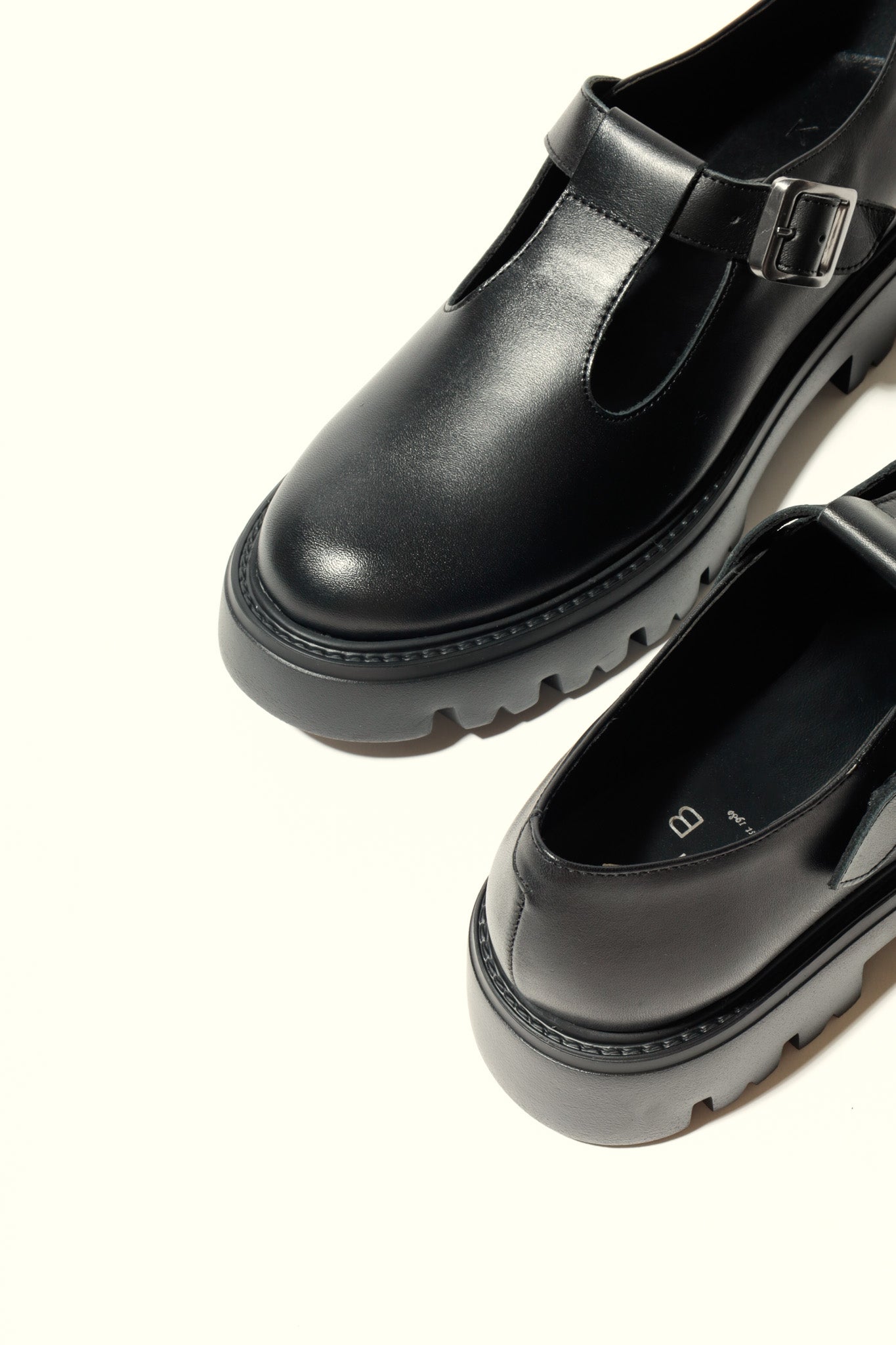 SALOME BLACK – Extra Light T-Bar Leather Shoes KMB shoes