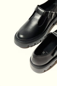 SALOME BLACK – Extra Light T-Bar Leather Shoes KMB shoes