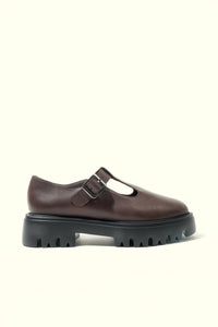 SALOME CHOCOLATE – Extra Light T-Bar Leather Shoes KMB shoes