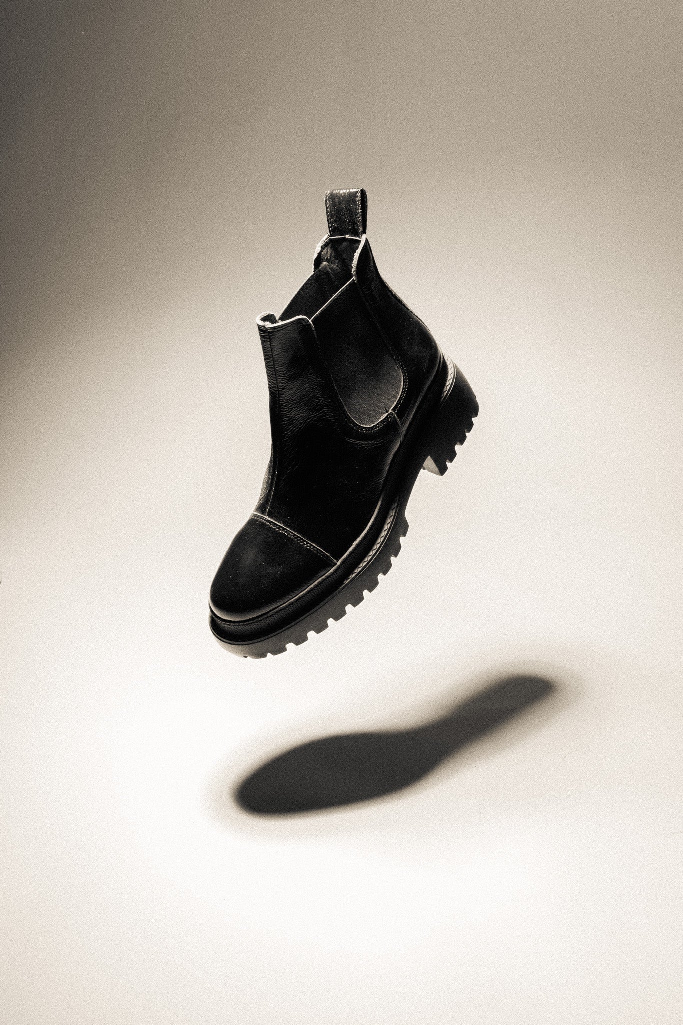 MACU BLACK – Patent Leather Ankle Boots with Extra Light Sole KMB shoes