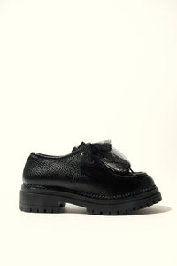 ODDA BLACK- Chunky Sole Wallabee Shoes with Tulle Laces KMB shoes