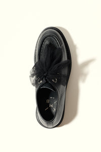 ODDA BLACK- Chunky Sole Wallabee Shoes with Tulle Laces KMB shoes