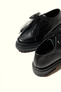 ODDA BLACK- Chunky Sole Wallabee Shoes with Tulle Laces KMB shoes