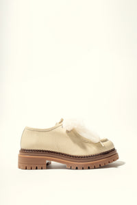 ODDA LATTE - Chunky Sole Wallabee Shoes with Tulle Laces KMB shoes