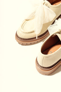 ODDA LATTE - Chunky Sole Wallabee Shoes with Tulle Laces KMB shoes
