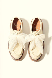 ODDA LATTE - Chunky Sole Wallabee Shoes with Tulle Laces KMB shoes